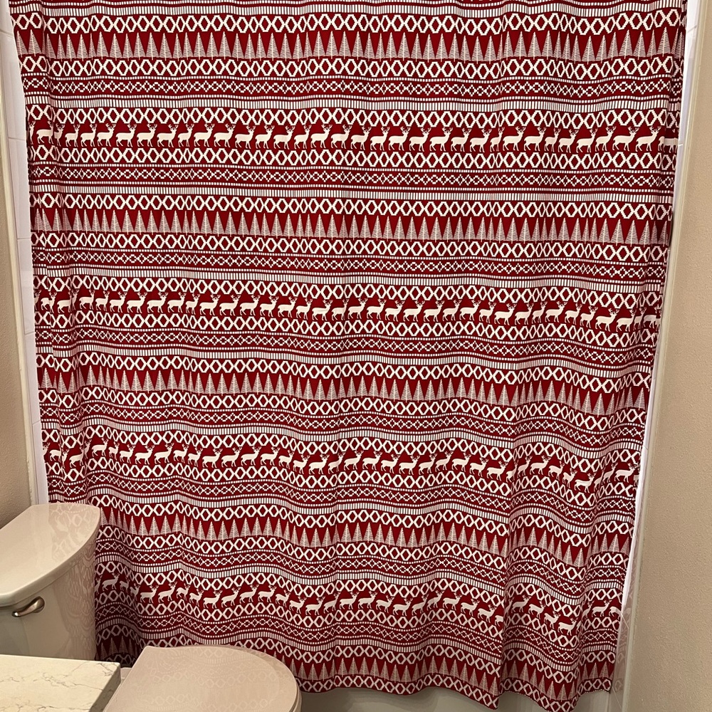 Eddie Bauer Fairy Isle Christmas Shower Curtain